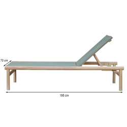 Bain de soleil SAMOA en bois d'acacia et textilene vert