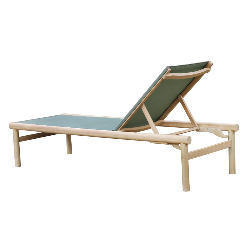 Bain de soleil SAMOA en bois d'acacia et textilene vert
