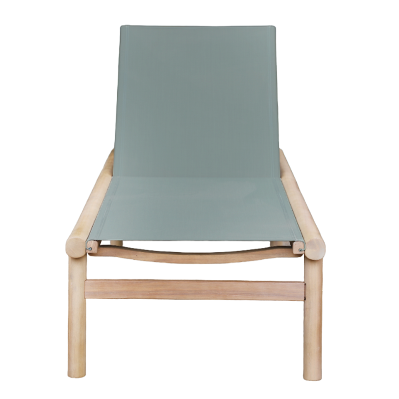 Bain de soleil SAMOA en bois d'acacia et textilene vert