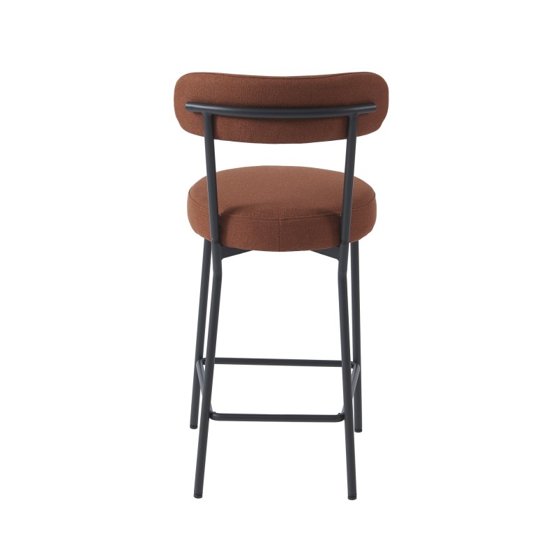 Lot de 2 tabourets de bar NOA tissu terracotta