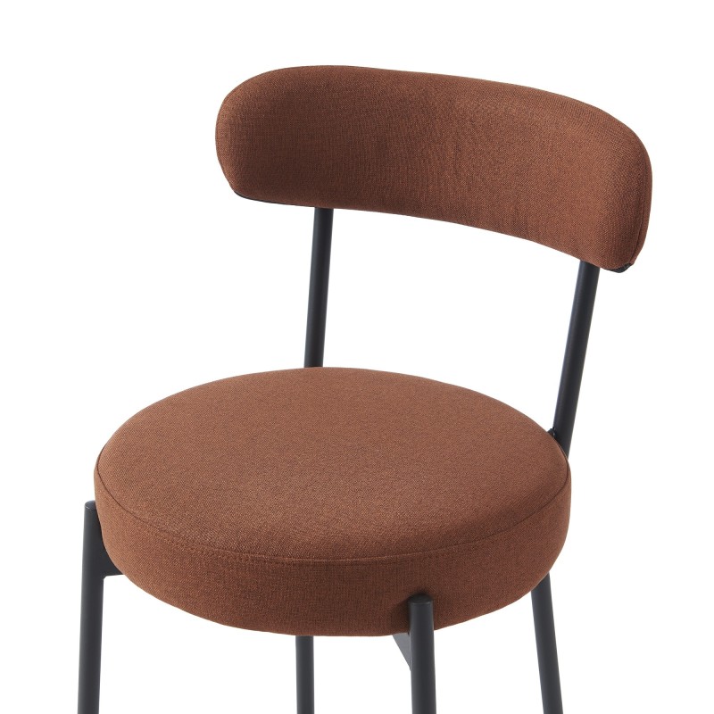 Lot de 2 tabourets de bar NOA tissu terracotta