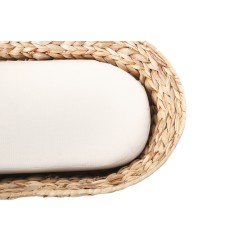 Panier ovale HELIOS pour chien et chat en jacinthe d'eau coussin écru