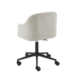 Fauteuil BARNABE en velours côtelé beige