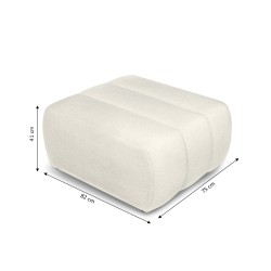 Pouf BELEM tissu bouclette écru