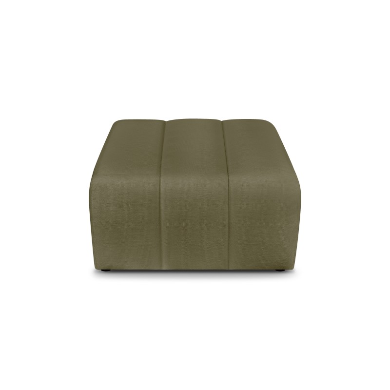 Pouf BELEM tissu chenille vert kaki