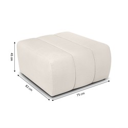 Pouf BELEM tissu chenille écru