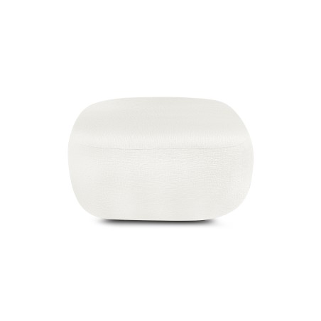 Pouf CARLOTTA tissu chenille écru