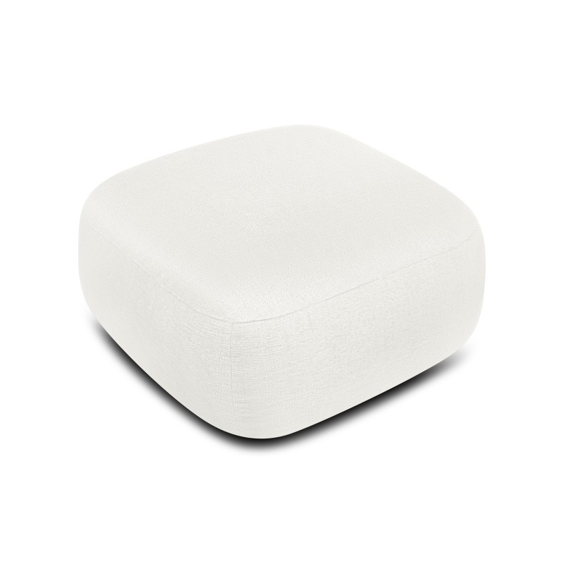 Pouf CARLOTTA tissu chenille écru