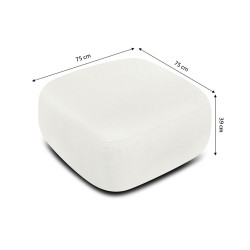 Pouf CARLOTTA tissu chenille écru