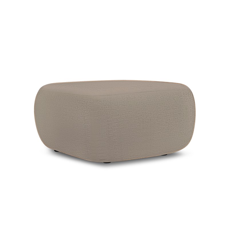 Pouf CARLOTTA tissu bouclette taupe