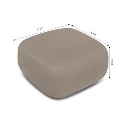 Pouf CARLOTTA tissu bouclette taupe