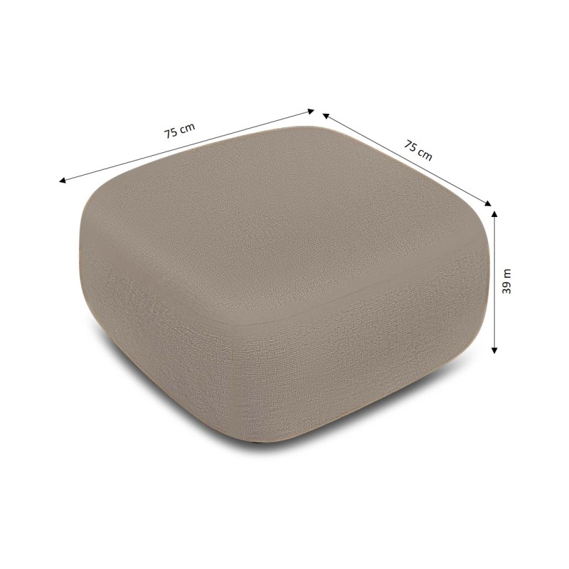 Pouf CARLOTTA tissu bouclette taupe
