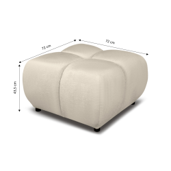 Pouf SORELLA tissu chenille grège