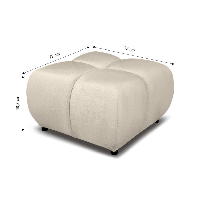 Pouf SORELLA tissu chenille grège