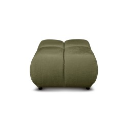 Pouf SORELLA tissu chenille vert kaki