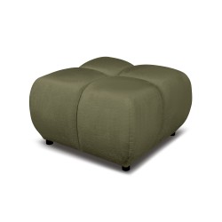 Pouf SORELLA tissu chenille vert kaki