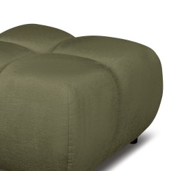 Pouf SORELLA tissu chenille vert kaki