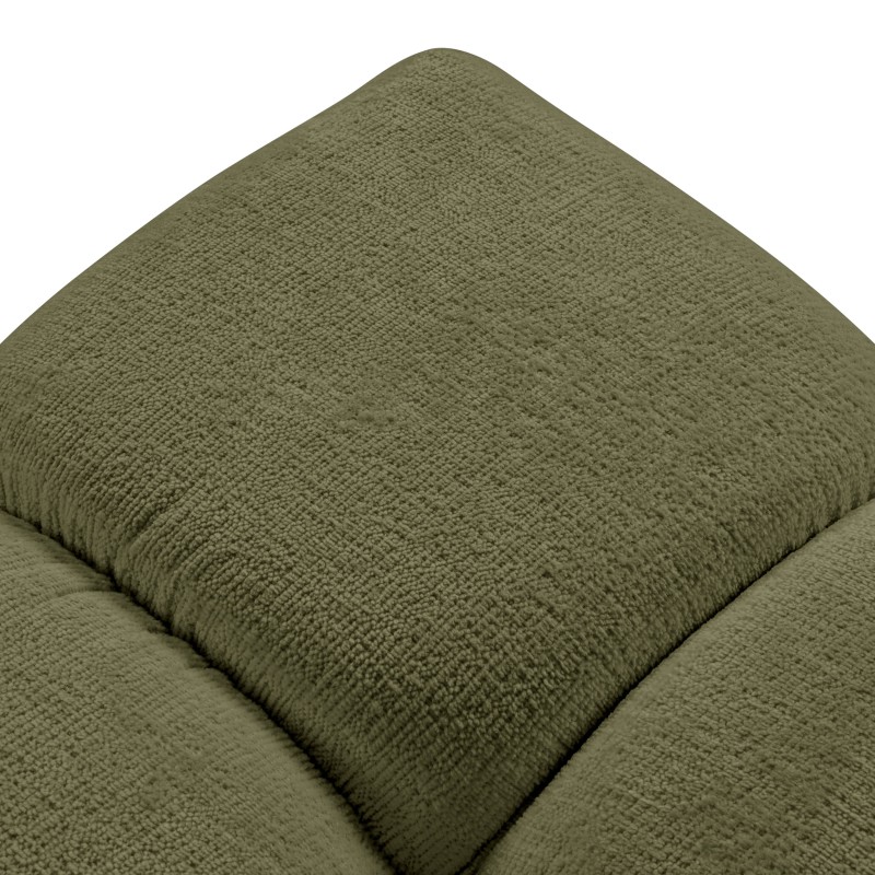 Pouf SORELLA tissu chenille vert kaki