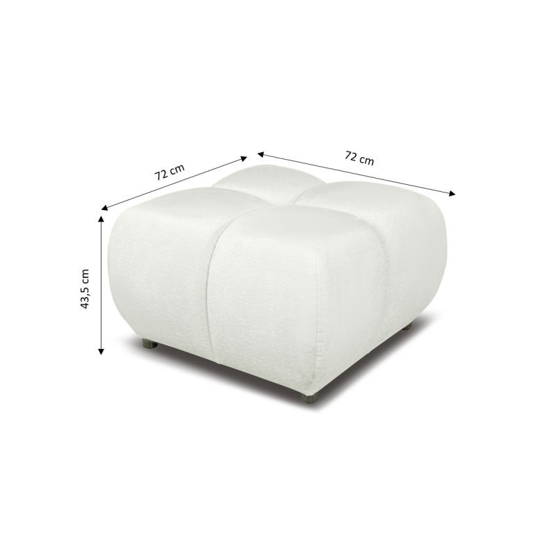 Pouf SORELLA tissu chenille écru