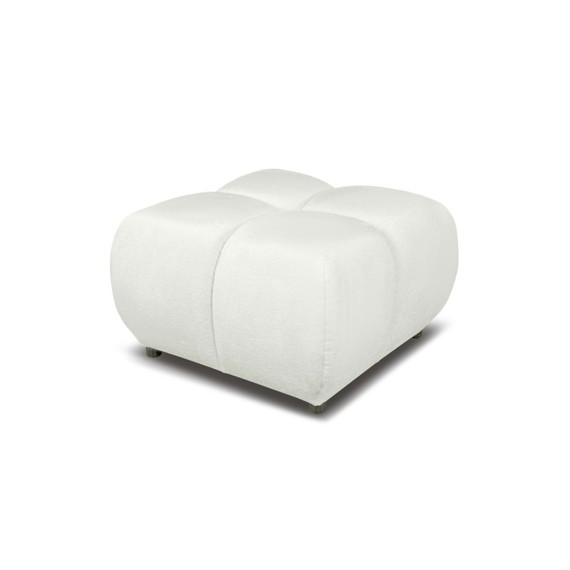 Pouf SORELLA tissu chenille écru