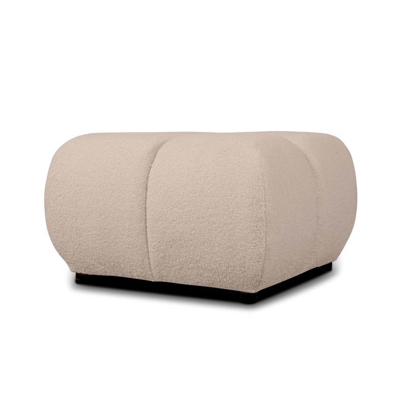 Pouf TASCA tissu bouclette taupe