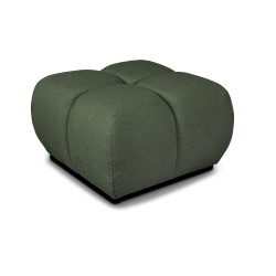 Pouf TASCA tissu bouclette vert kaki