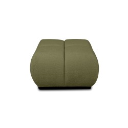 Pouf TASCA tissu bouclette vert olive