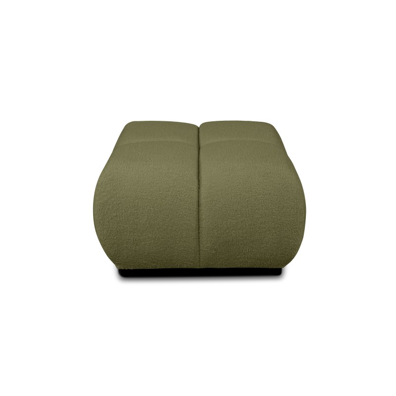 Pouf TASCA tissu bouclette vert olive