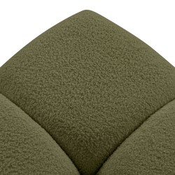 Pouf TASCA tissu bouclette vert olive