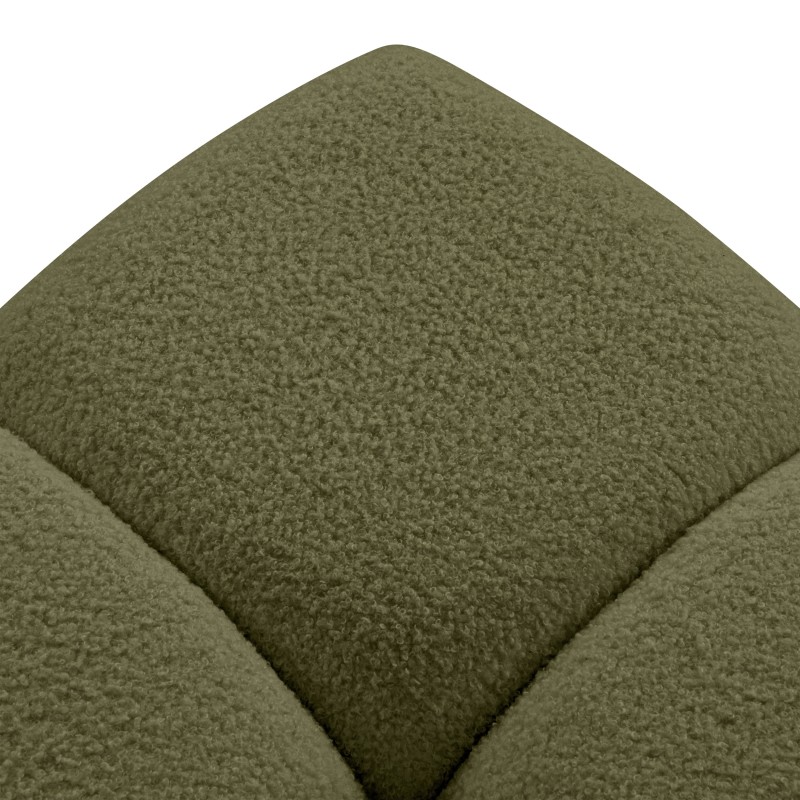 Pouf TASCA tissu bouclette vert olive