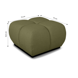Pouf TASCA tissu bouclette vert olive