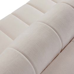 Canapé d'angle droit BELEM convertible tissu chenille grège 4 places