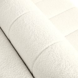 Canapé d'angle droit BELEM convertible tissu bouclette écru 4 places