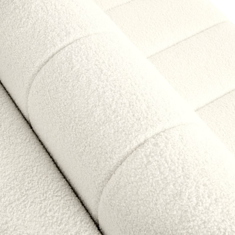 Canapé d'angle droit BELEM convertible tissu bouclette écru 4 places