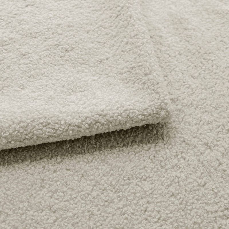 Canapé d'angle droit BELEM convertible tissu bouclette écru 4 places