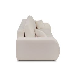 Canapé droit BELEM convertible tissu chenille grège 3 places