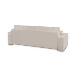 Canapé droit BELEM convertible tissu chenille grège 3 places