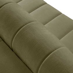 Canapé droit BELEM convertible tissu chenille vert kaki 3 places