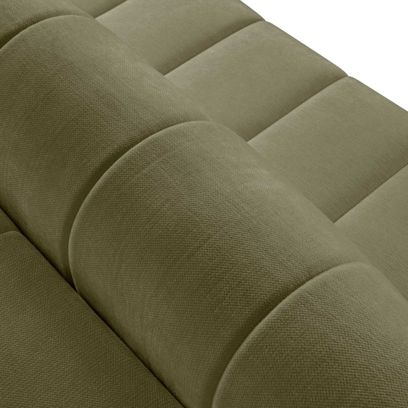 Canapé droit BELEM convertible tissu chenille vert kaki 3 places