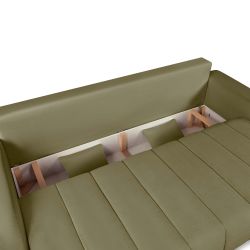 Canapé droit BELEM convertible tissu chenille vert kaki 3 places