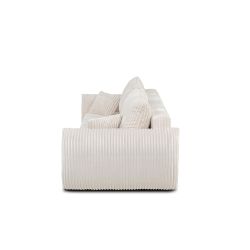 Canapé droit GLORIA convertible velours côtelé écru 3 places