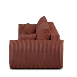 Canapé droit GLORIA convertible velours côtelé terracotta 3 places