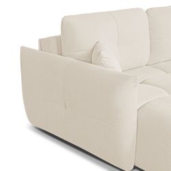 Canapé d'angle convertible et réversible COMO 4 places tissu chenille écru