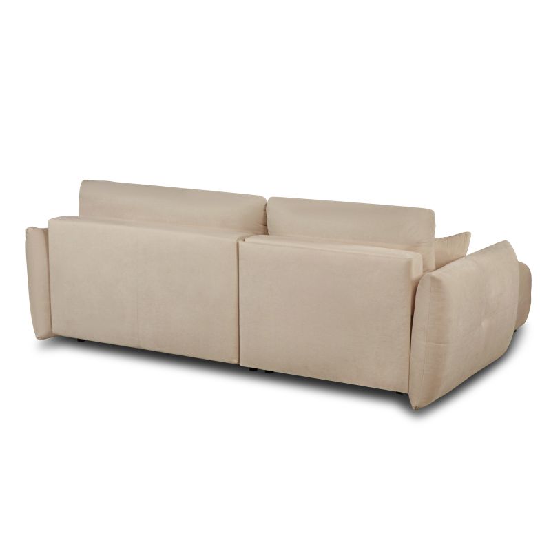 Canapé d'angle convertible et réversible COMO 4 places tissu chenille grège
