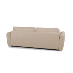 Canapé droit COMO convertible tissu chenille grège 3 places