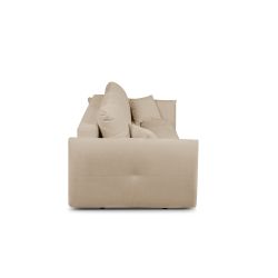 Canapé droit COMO convertible tissu chenille grège 3 places