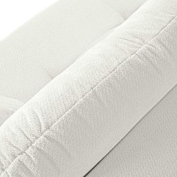 Canapé droit ROTONDO convertible tissu bouclette écru 3 places