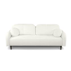 Canapé droit ROTONDO convertible tissu bouclette écru 3 places