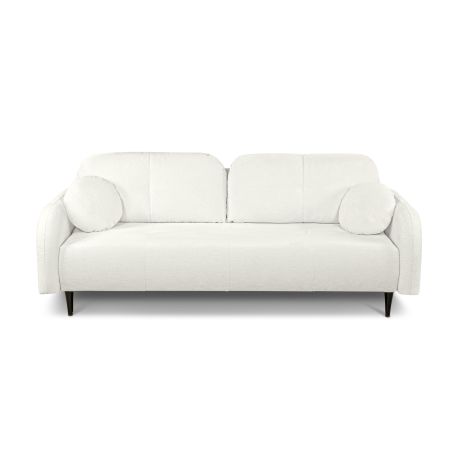Canapé droit ROTONDO convertible tissu bouclette écru 3 places