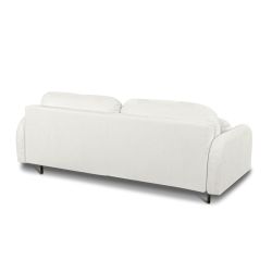 Canapé droit ROTONDO convertible tissu bouclette écru 3 places